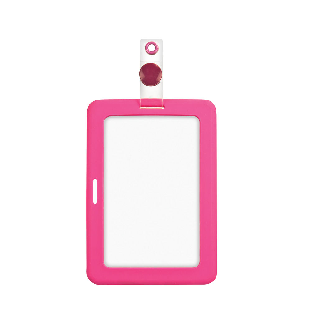 MyID Rubberized Cardholder, 4" x 2 7/8", Pink