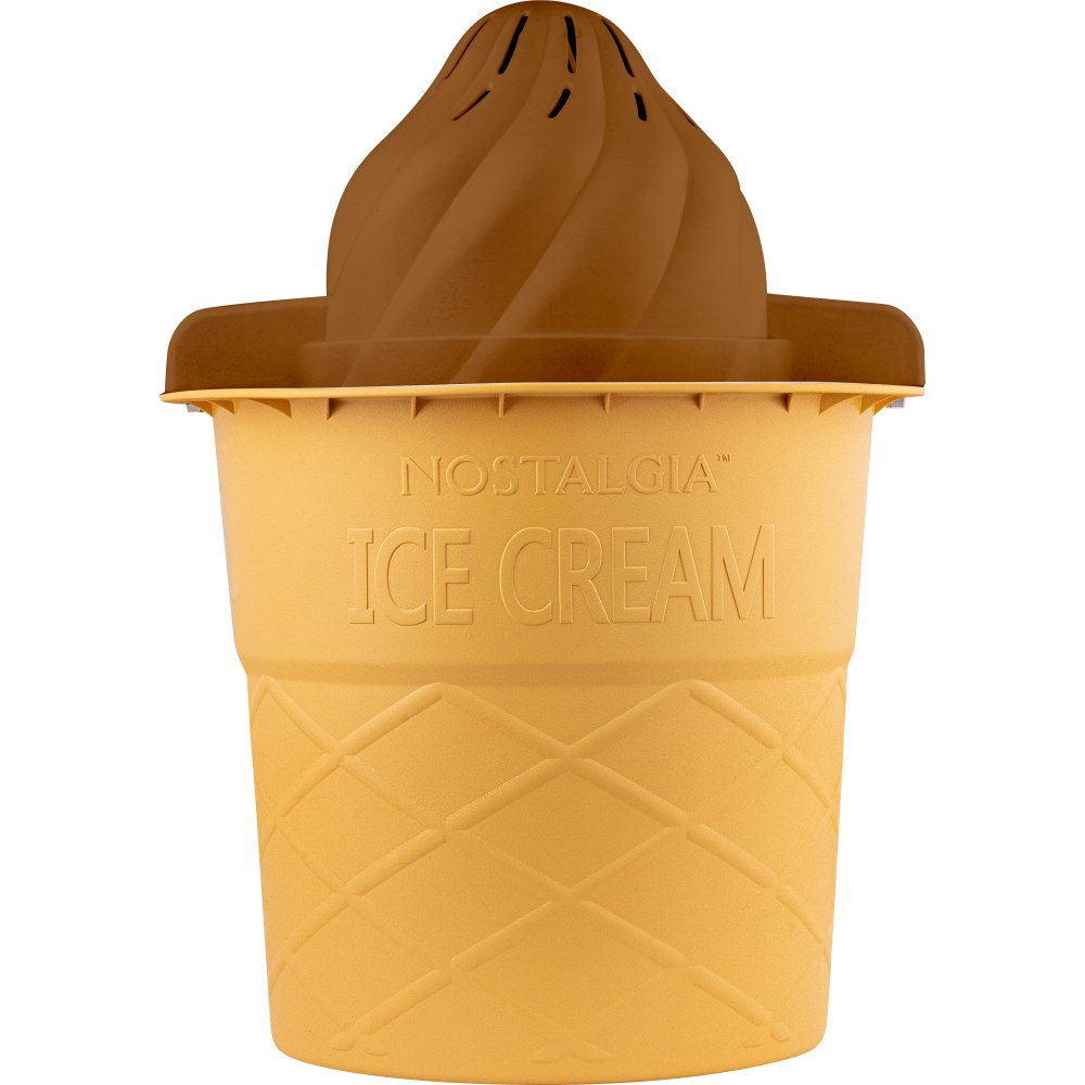 Nostalgia 4-Quart Swirl Cone Ice Cream Maker, Chocolate