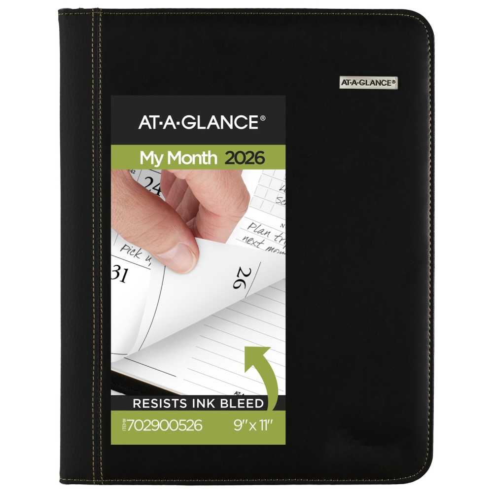 AT-A-GLANCE Executive® 2026 Monthly Padfolio, Black, Large,
