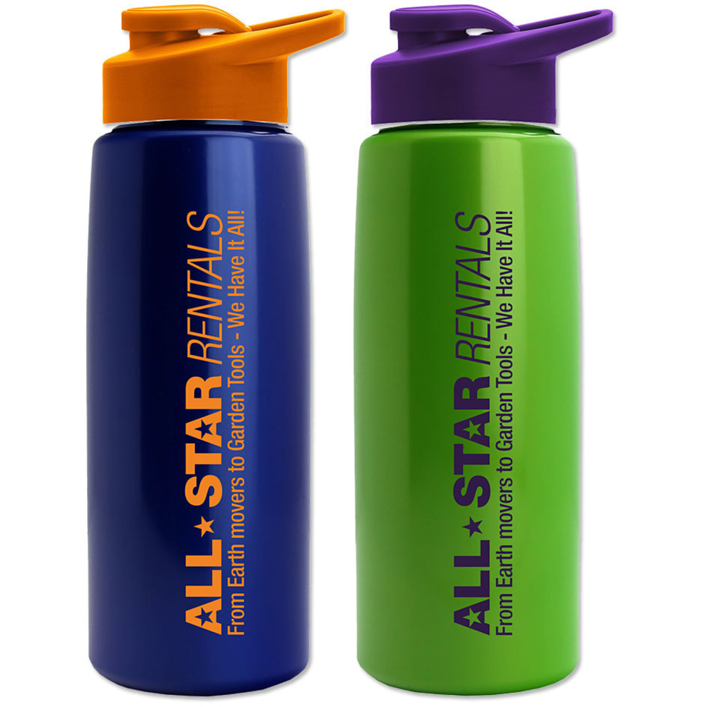 Custom Metallic Flair Bottles With Drink-Through Lids, 26