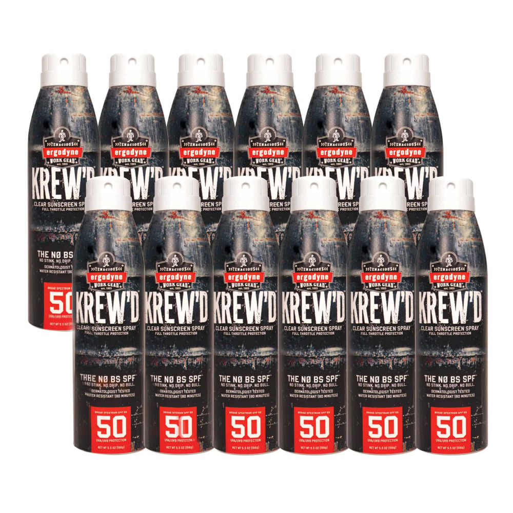 Ergodyne KREW&#x27;D 6353 SPF 50 Sunscreen Sprays, 5.5