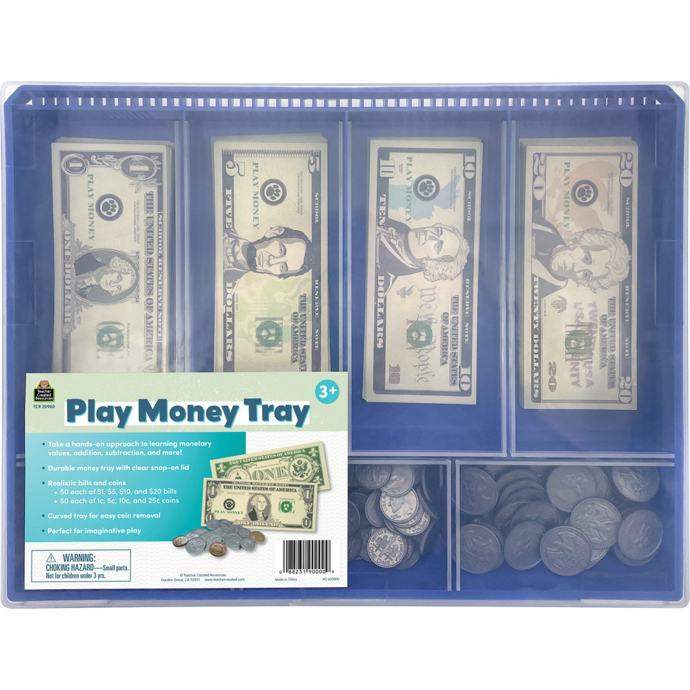 Teacher Created Resources Play Money Tray, Multicolor