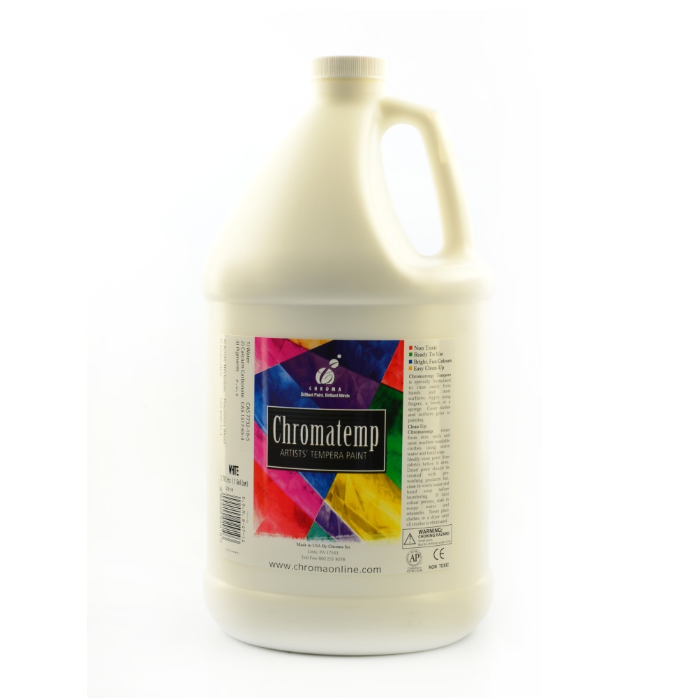 Chroma ChromaTemp Artists&#x27; Tempera Paint, 1 Gallon, White