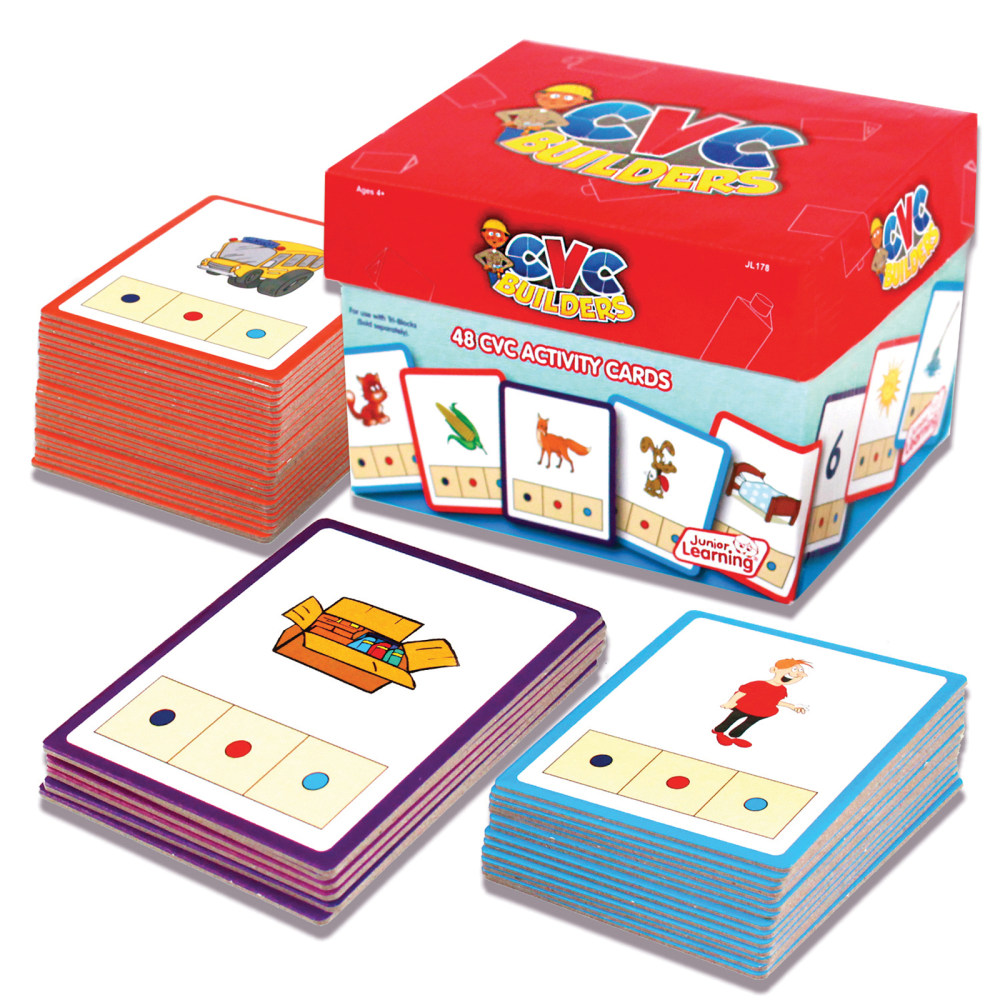 Junior Learning CVC Builders Activity Cards, Grades K-1,