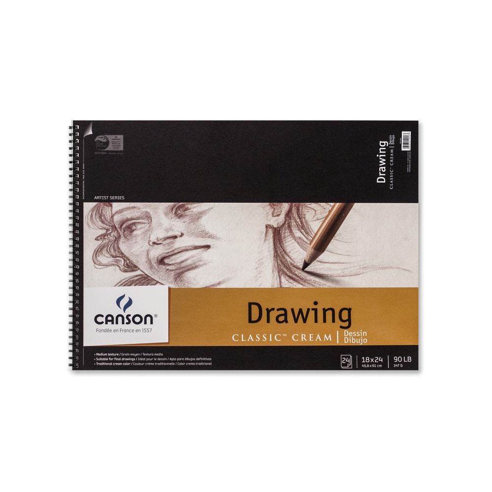 Canson Classic Cream Drawing Pad, 18" x 24",