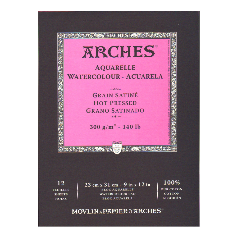 Arches® Watercolor Pads, 9" x 12", Hot-Pressed, 140