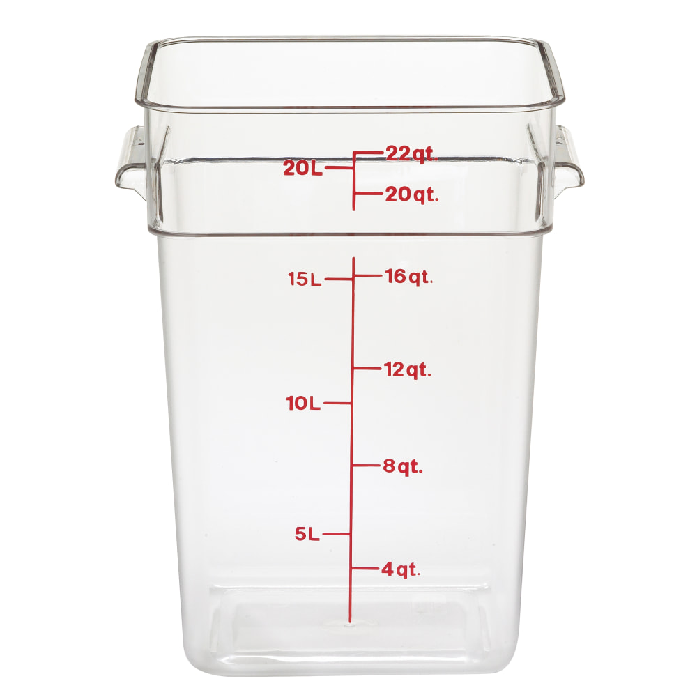 Cambro Camwear 22-Quart CamSquare Storage Containers, Clear, Set