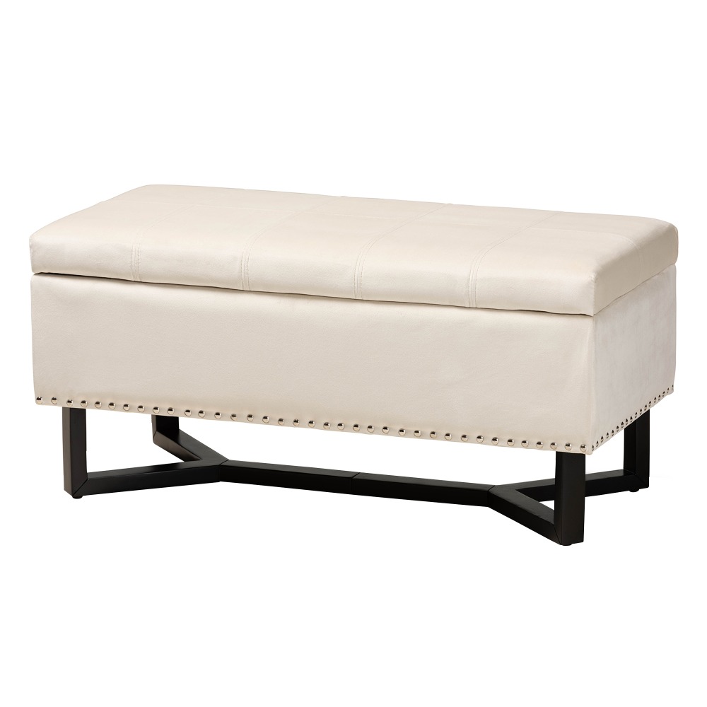 Baxton Studio Esther Storage Ottoman, Beige