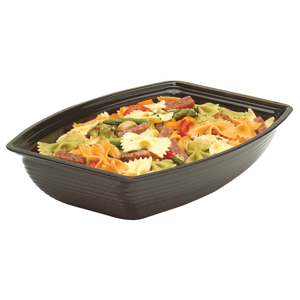 Cambro Camwear Rectangular Ribbed Bowls, 5 Qt, Black,