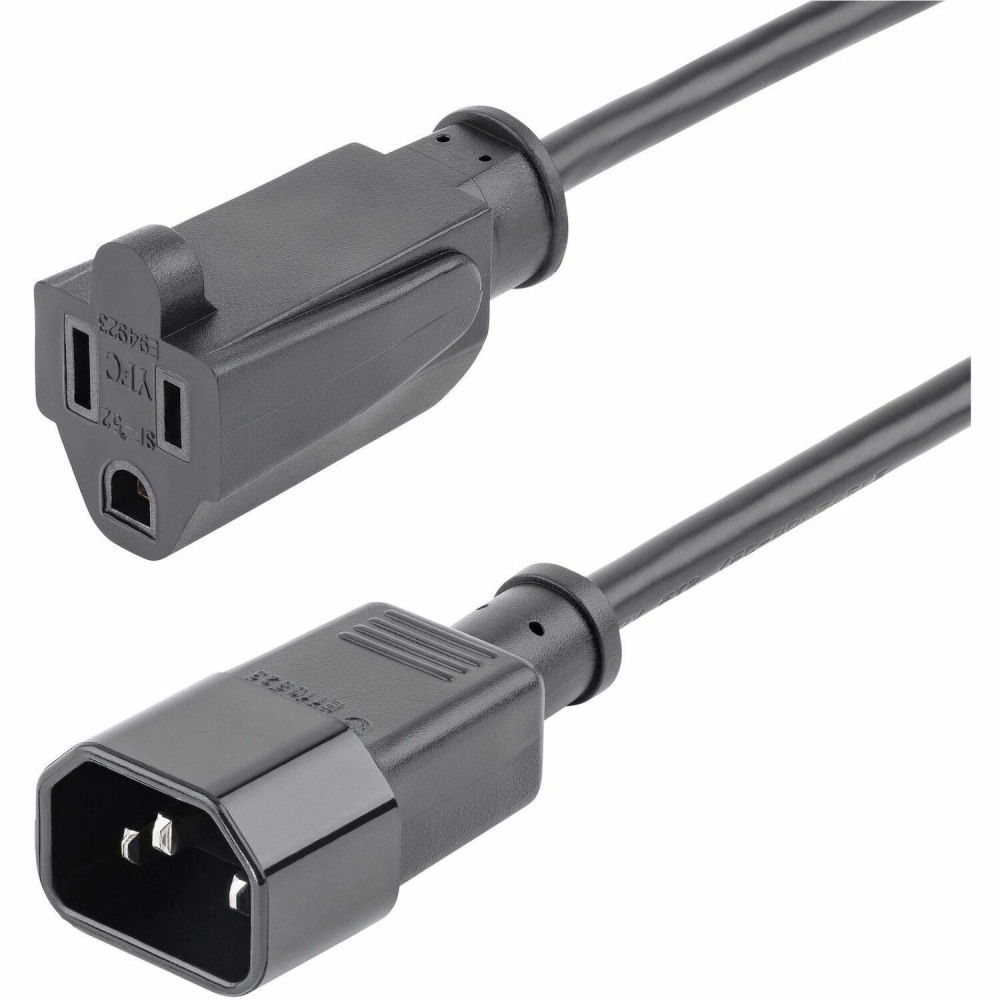 StarTech.com 1ft (0.3m) Power Extension Cord, IEC C14