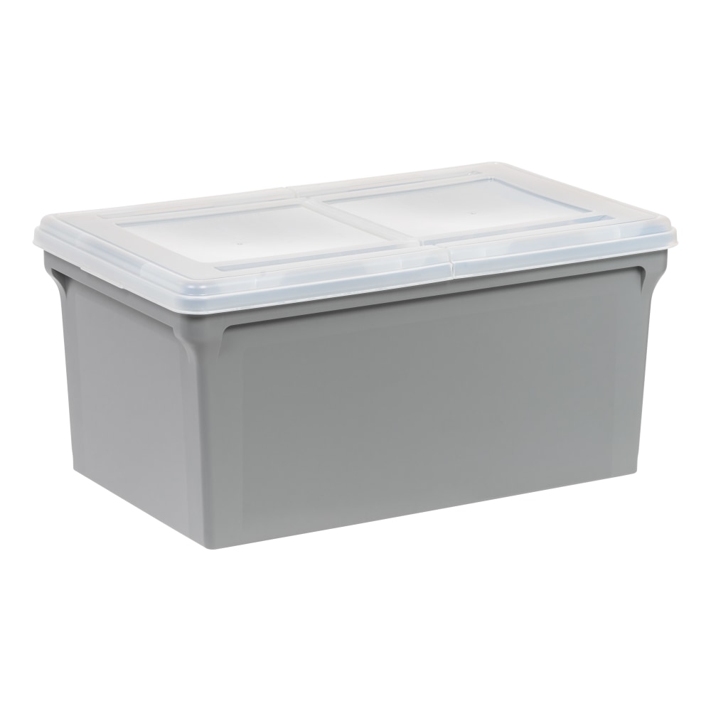 Iris® Plastic Letter-Sized Split Lid File Box, 44