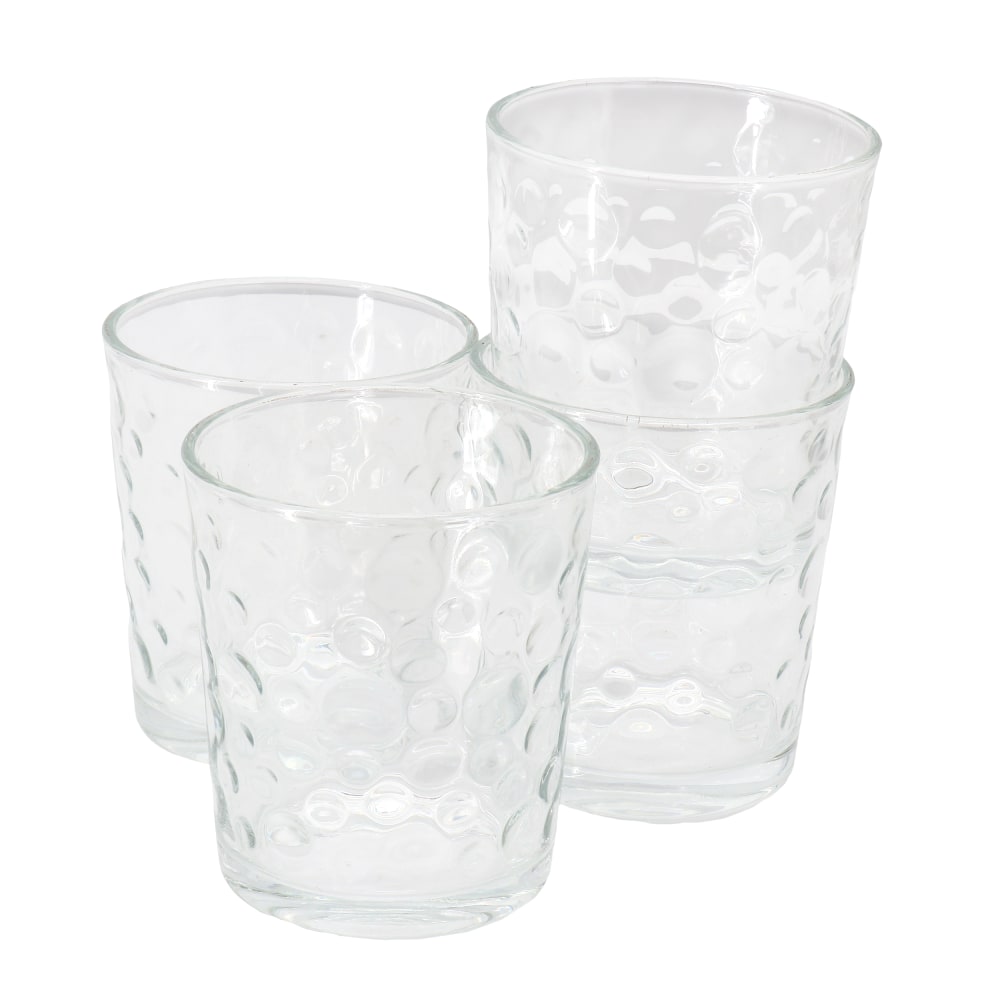 Gibson Home 4-Piece Bubble Double Old-Fashioned Glassware Set,