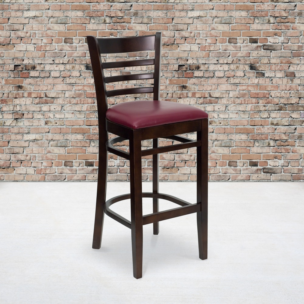 Flash Furniture Wooden/Vinyl Restaurant Barstool With Ladder