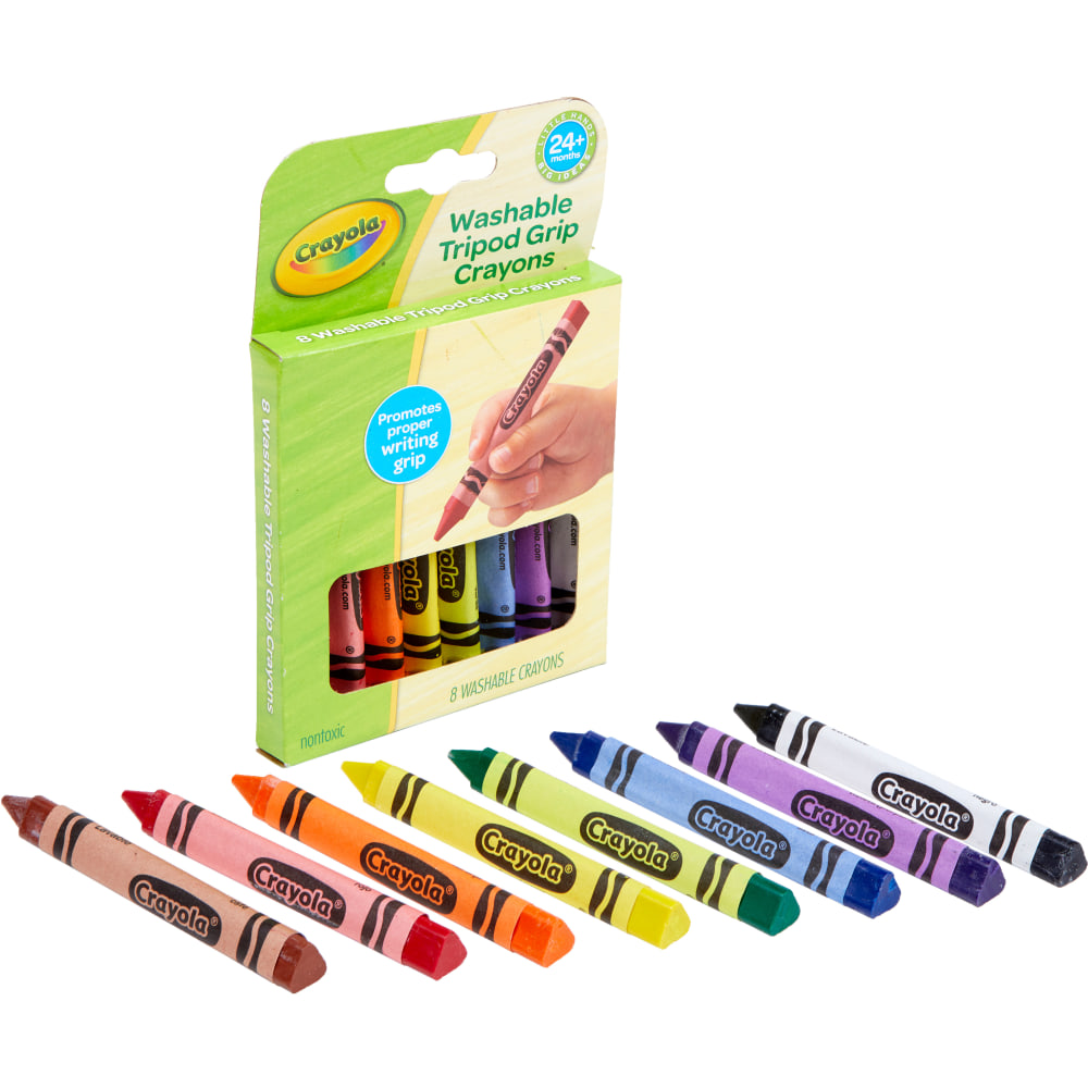 Crayola® Young Kids Washable Tripod Crayons, Assorted Colors,