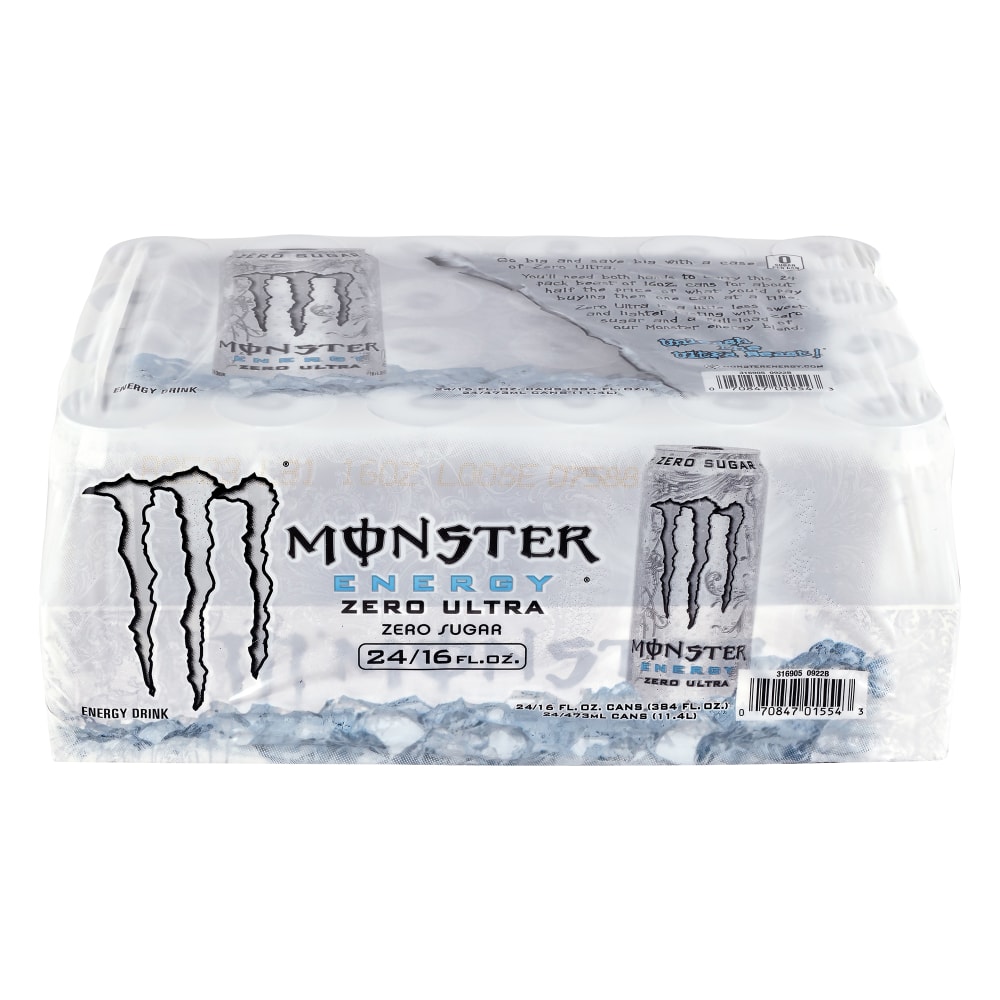 Monster Energy Ultra Zero, 16 Oz, Case Of