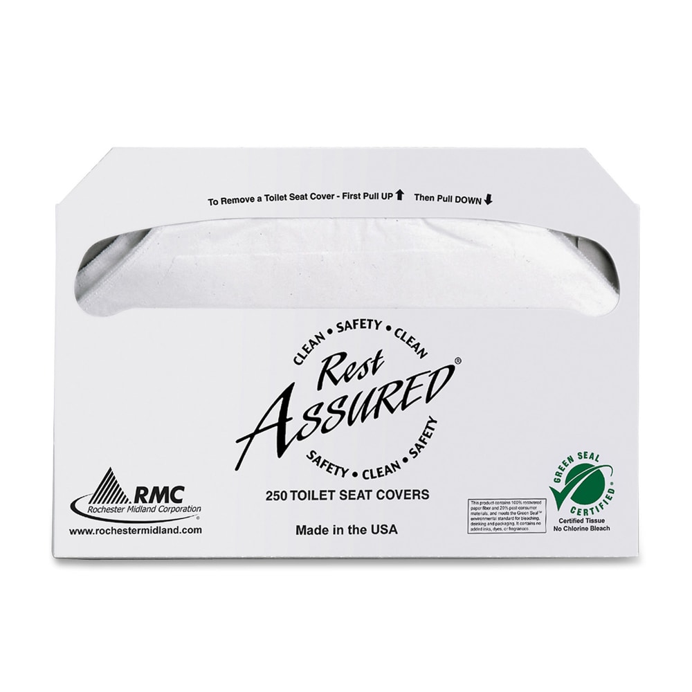 Rochester Midland Half-Fold Toilet Seat Covers, 250 Sheets