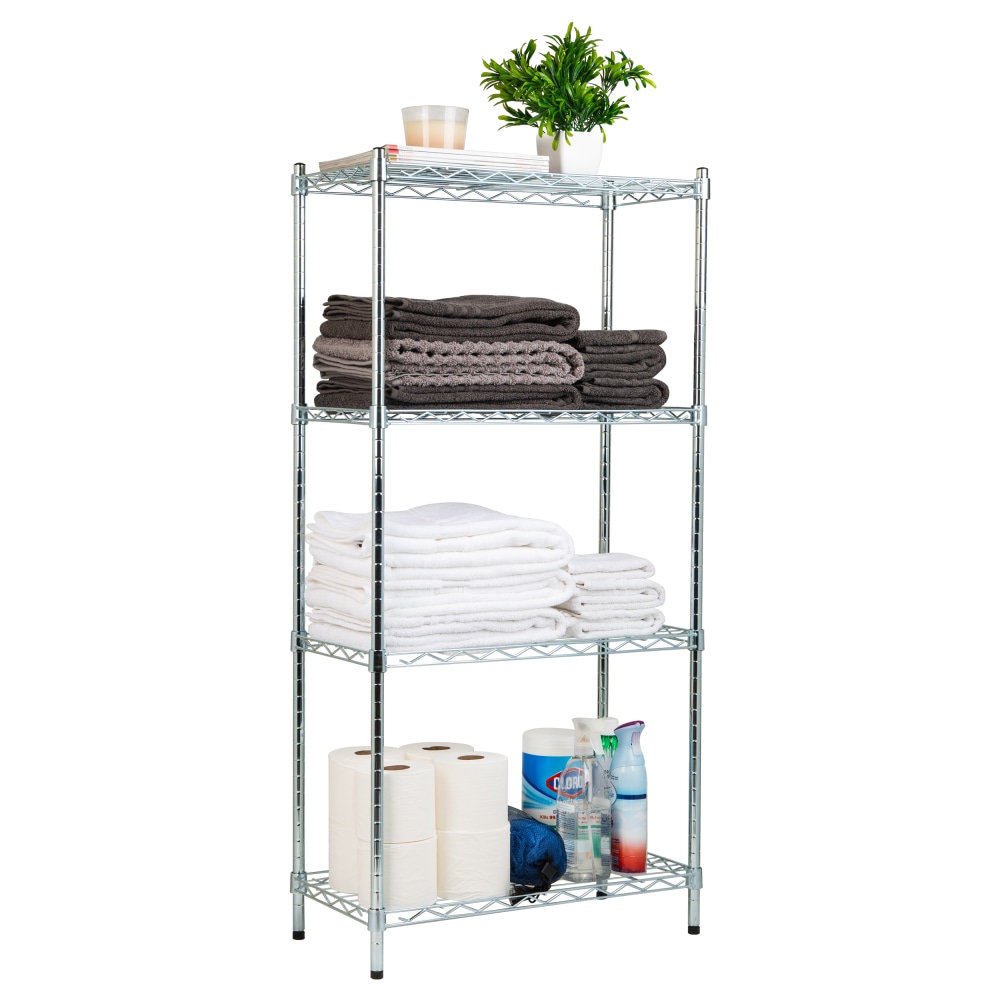 Mind Reader Metal Adjustable Storage Shelves, 4-Tier, 48"H