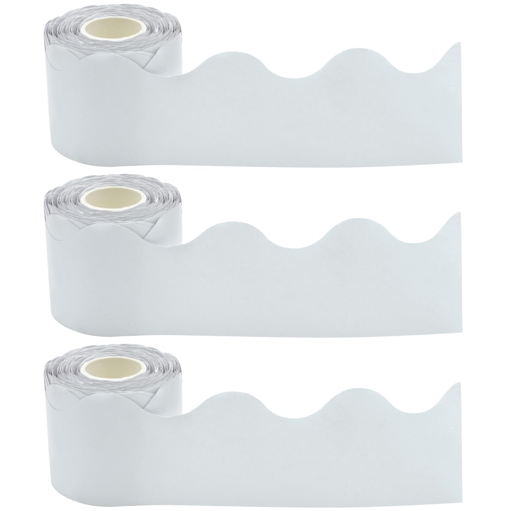 Teacher Created Resources Scalloped Border Trim, White, 50&#x27;