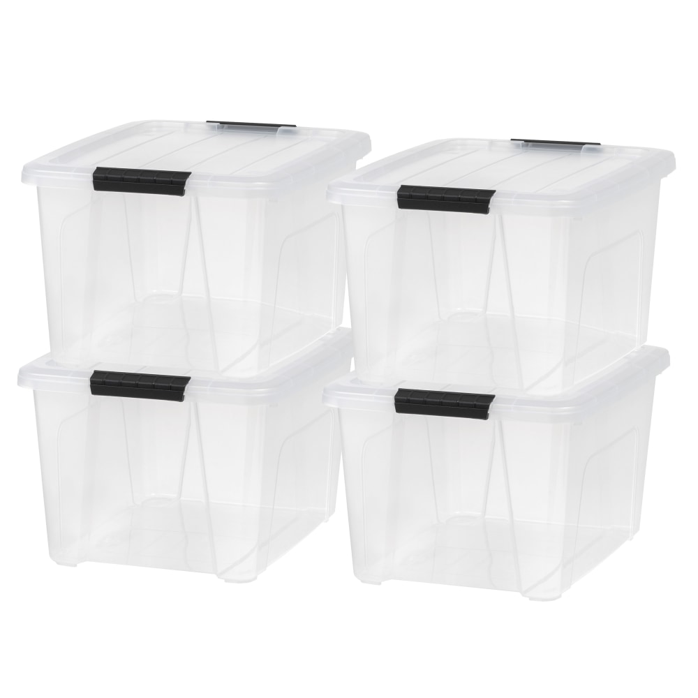 Iris USA® Weathertight Storage Boxes, 32-Quart, 19-1/16”L x