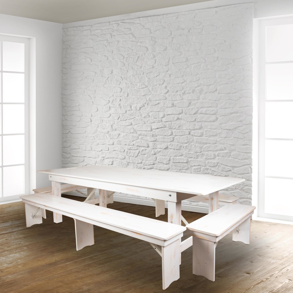 Flash Furniture HERCULES Series Folding Farm Bench, 96"