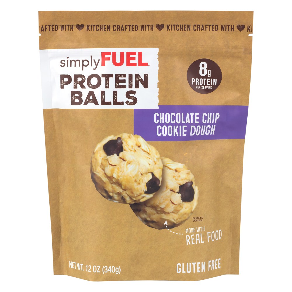 simplyFUEL Chocolate Chip Cookie Dough Protein Balls, 12