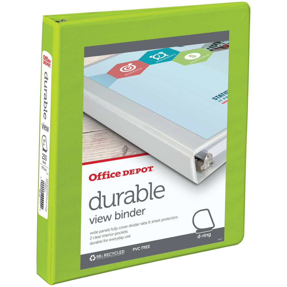 Office Depot® Brand Durable View 3-Ring Binder, 1"