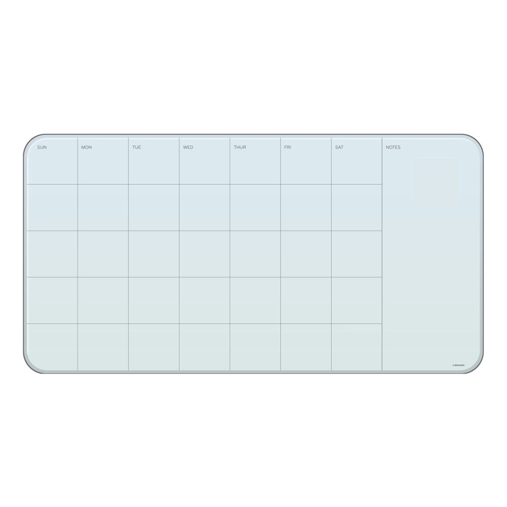 U Brands® Magnetic Cubicle/Wall Glass Dry-Erase Monthly Calendar