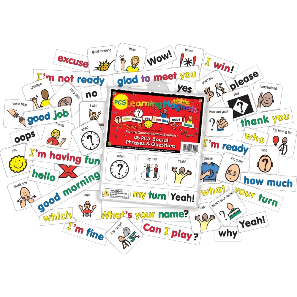 Barker Creek® Magnets, Learning Magnets® PCS®, Social Phrases