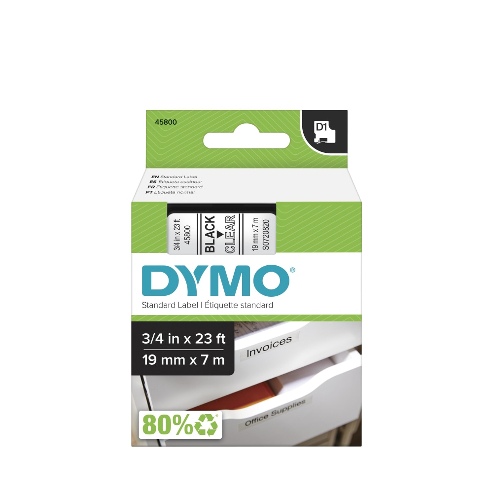 DYMO D1 Thermal Transfer Label Cartridge, 45800, 3/4"