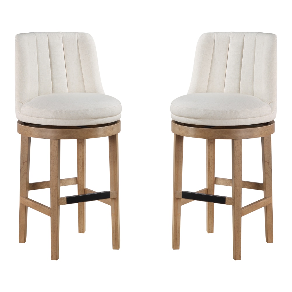 Office Star Rowan Counter Height Spindle Stools, Linen/Medium