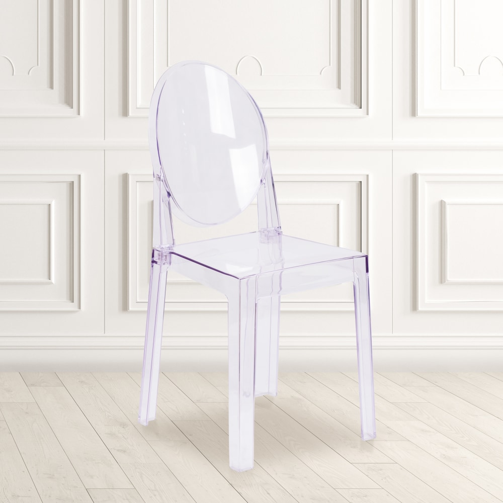 Flash Furniture Ghost Chairs With Oval Backs, Transparent