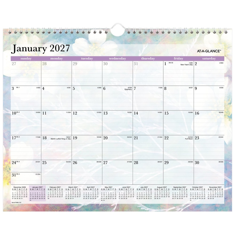 AT-A-GLANCE® Dreams 2027 Monthly Wall Calendar, Medium, 15"