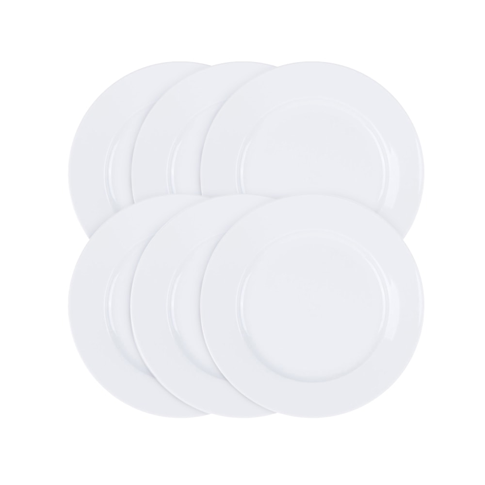 Our Table Simply White 6-Piece Porcelain Salad Plate