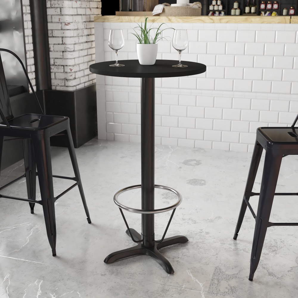 Flash Furniture Laminate Round Table Top With Bar-Height