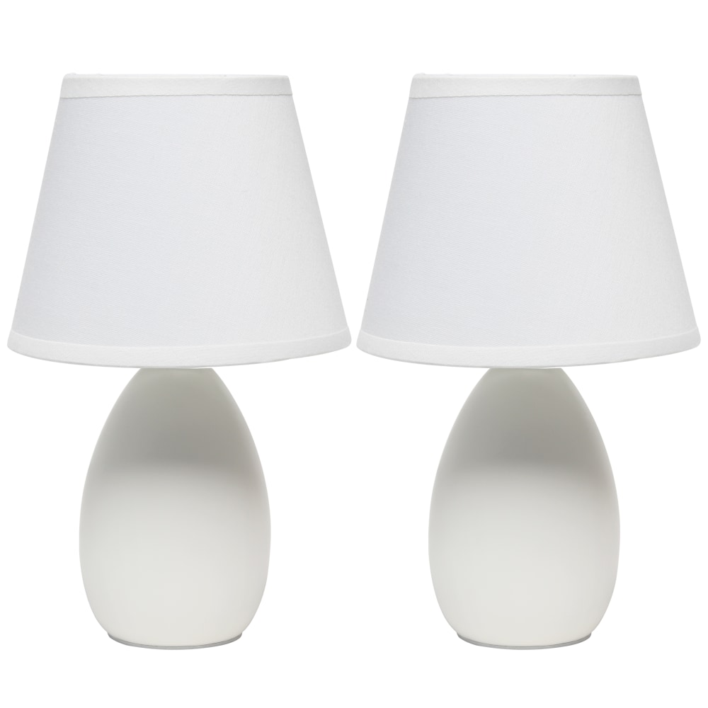 Creekwood Home Nauru Petite Ceramic Oblong Table Lamps,