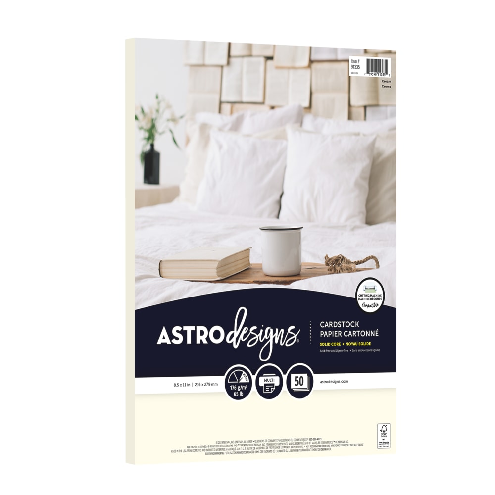 Astrodesigns Cardstock, Cream, Letter (8-1/2" x 11"),
