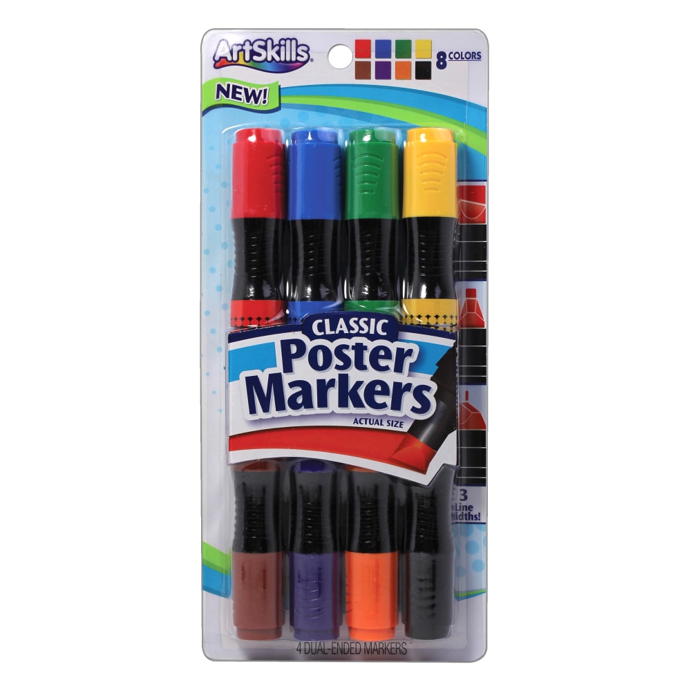 Artskills® Classic Poster Markers, Chisel Tip, Assorted Colors,