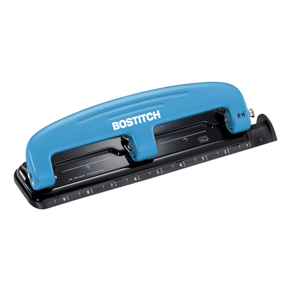Bostitch® EZ Squeeze™ Three-Hole Punch, 12 Sheet Capacity,