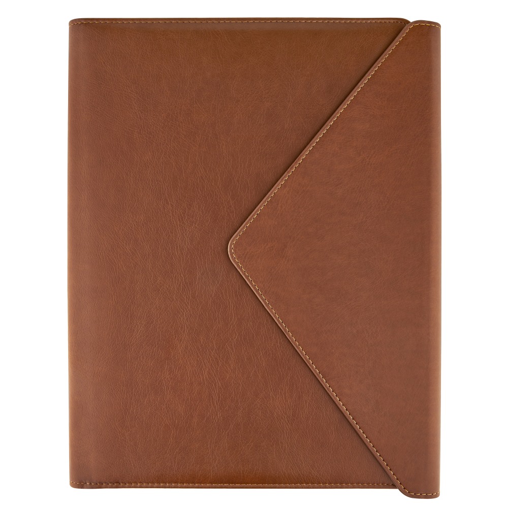 Eccolo Envelope PU Padfolio, 11” x 8-1/2”, Brown