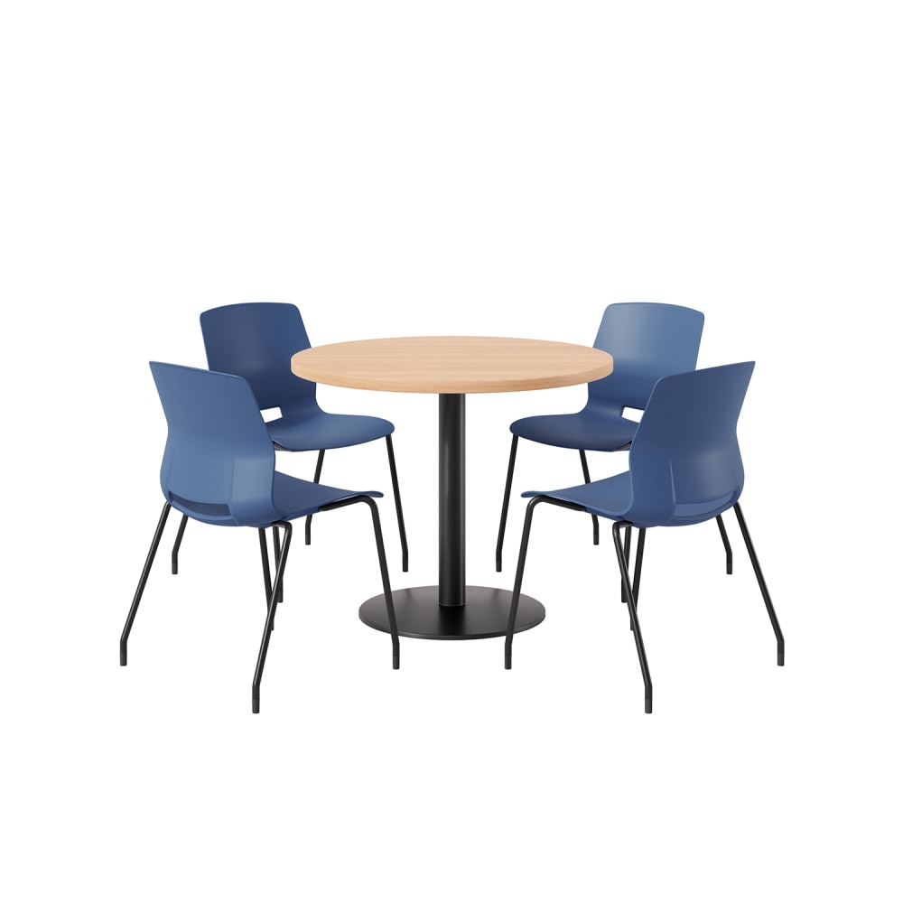 KFI Studios Midtown Pedestal Round Table Set With