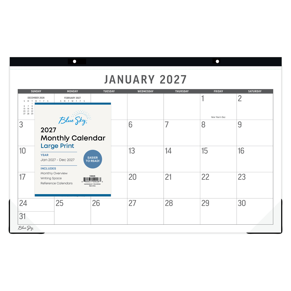 2027 Large Print Standard Monthly Desk Pad Calendar
