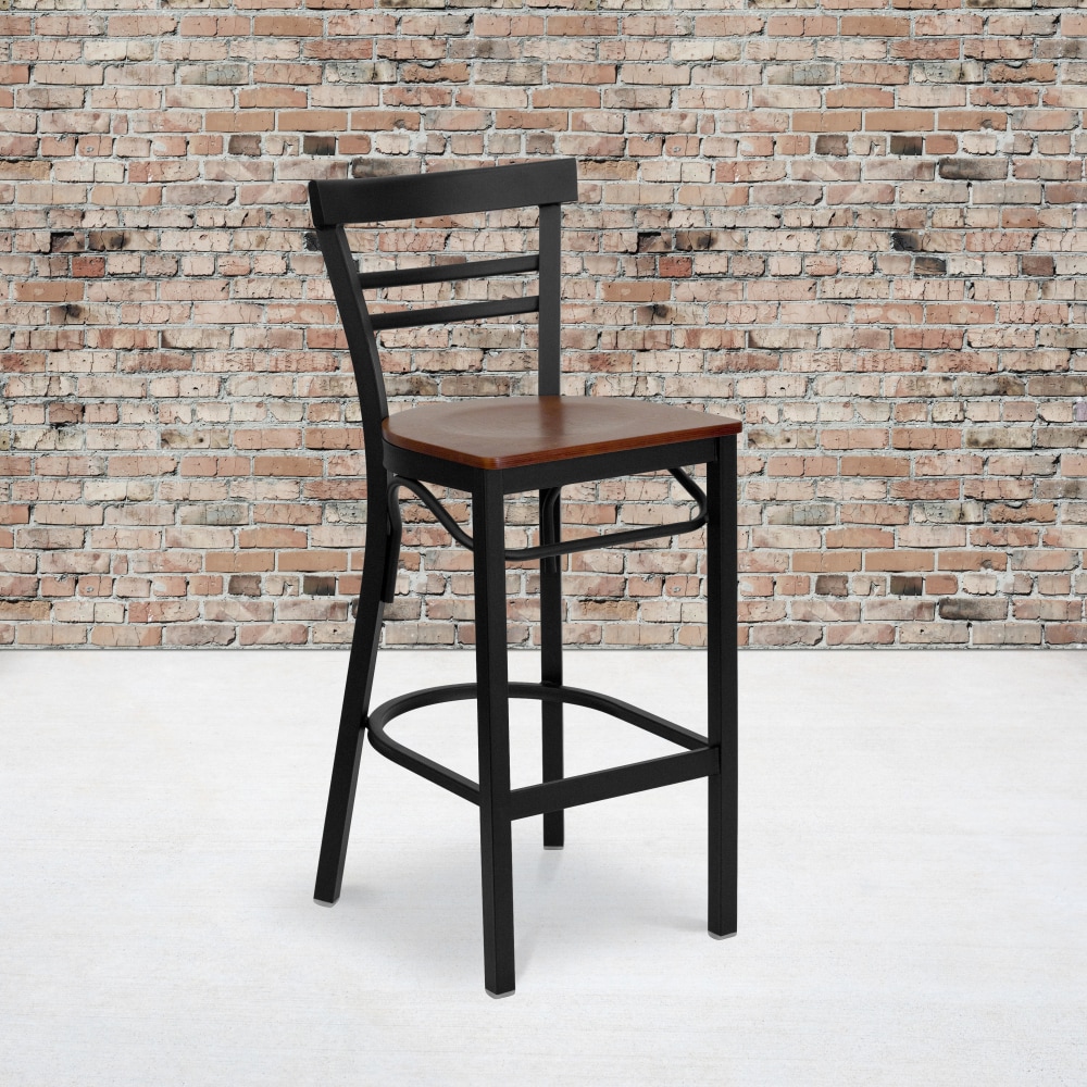 Flash Furniture 2-Slat Ladder Back Restaurant Bar Stool,