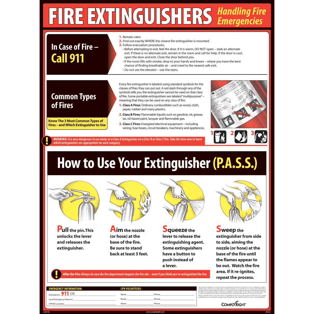 ComplyRight™ Fire Extinguisher Poster, 18" x 24"