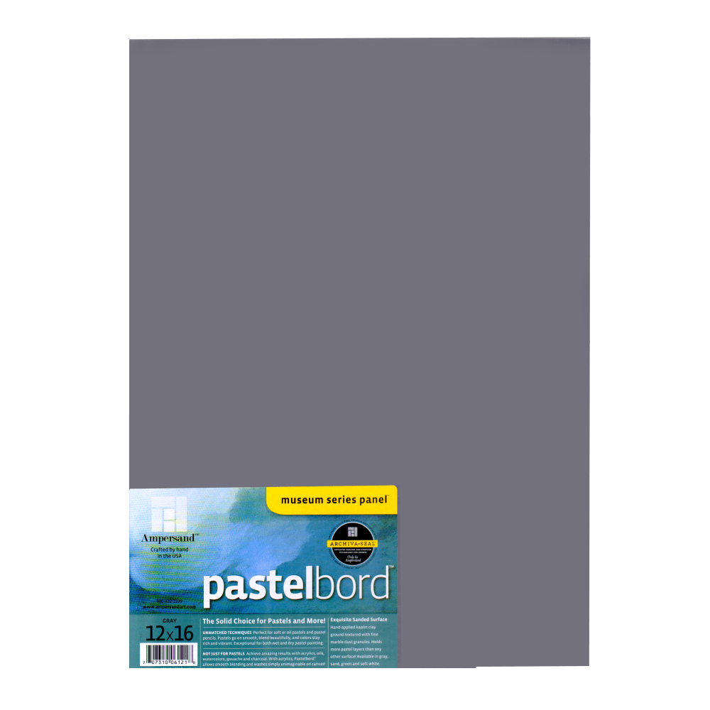 Ampersand Pastelbord, 12" x 16", Gray, Pack Of