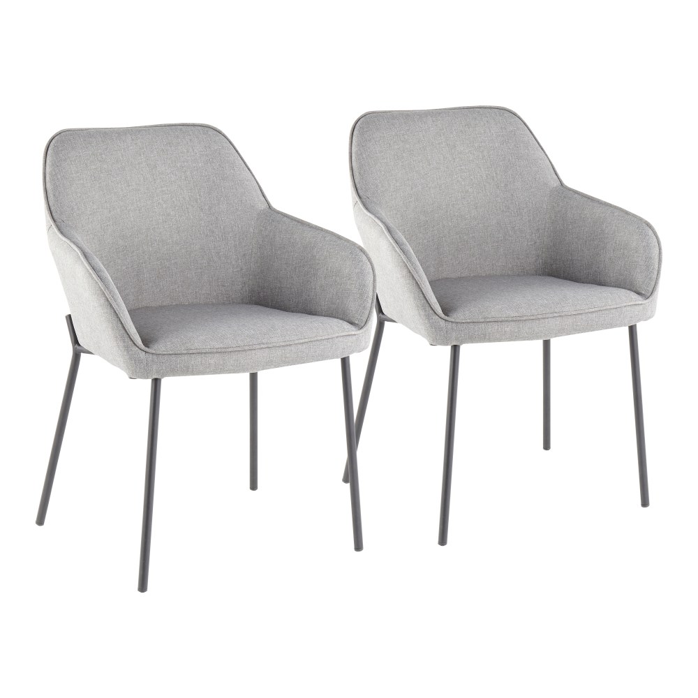 LumiSource Daniella Dining Chairs, Black/Gray, Set Of 2