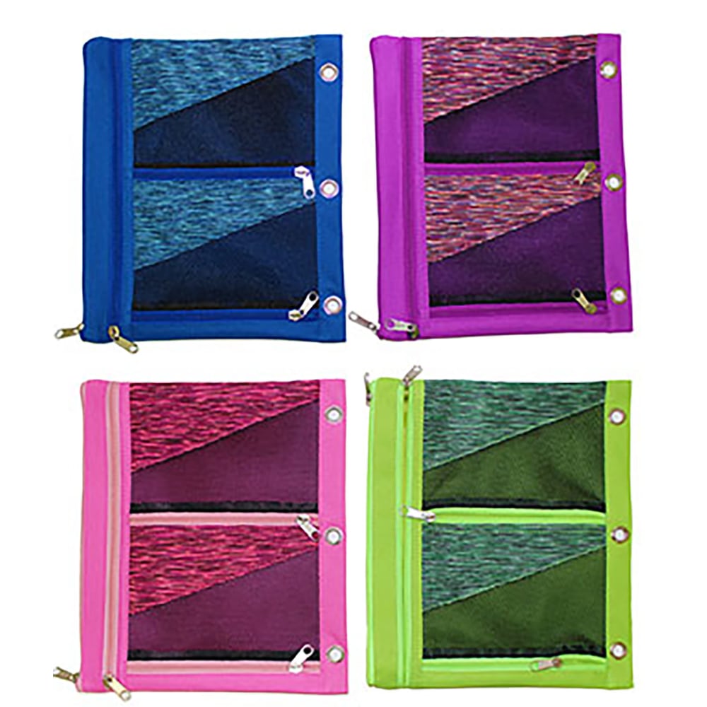 Inkology Oversized Binder Pencil Pouches, 9-1/2" x 11",