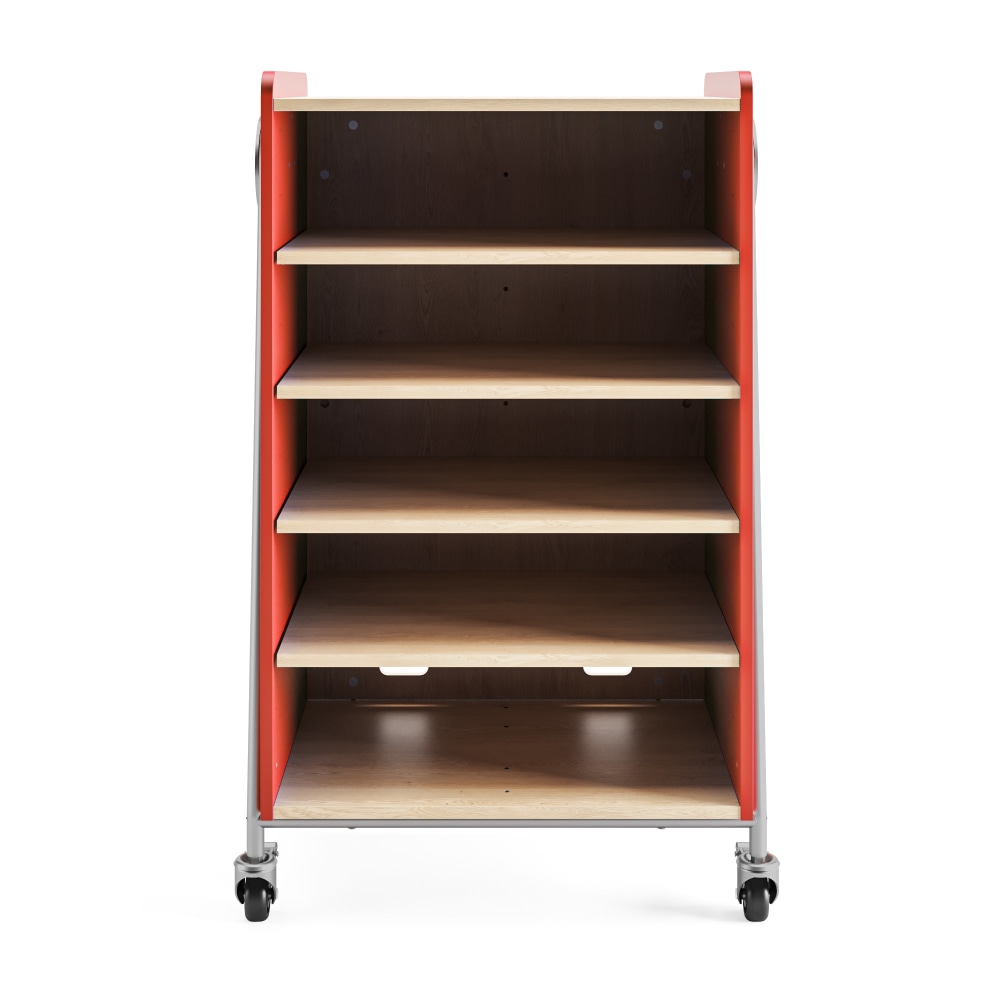 Safco® Whiffle Double-Column 4-Shelf Rolling Storage Cart,