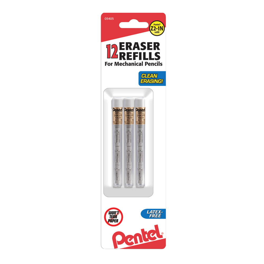 Pentel® Eraser Refills For Mechanical Pencils, White, Pack