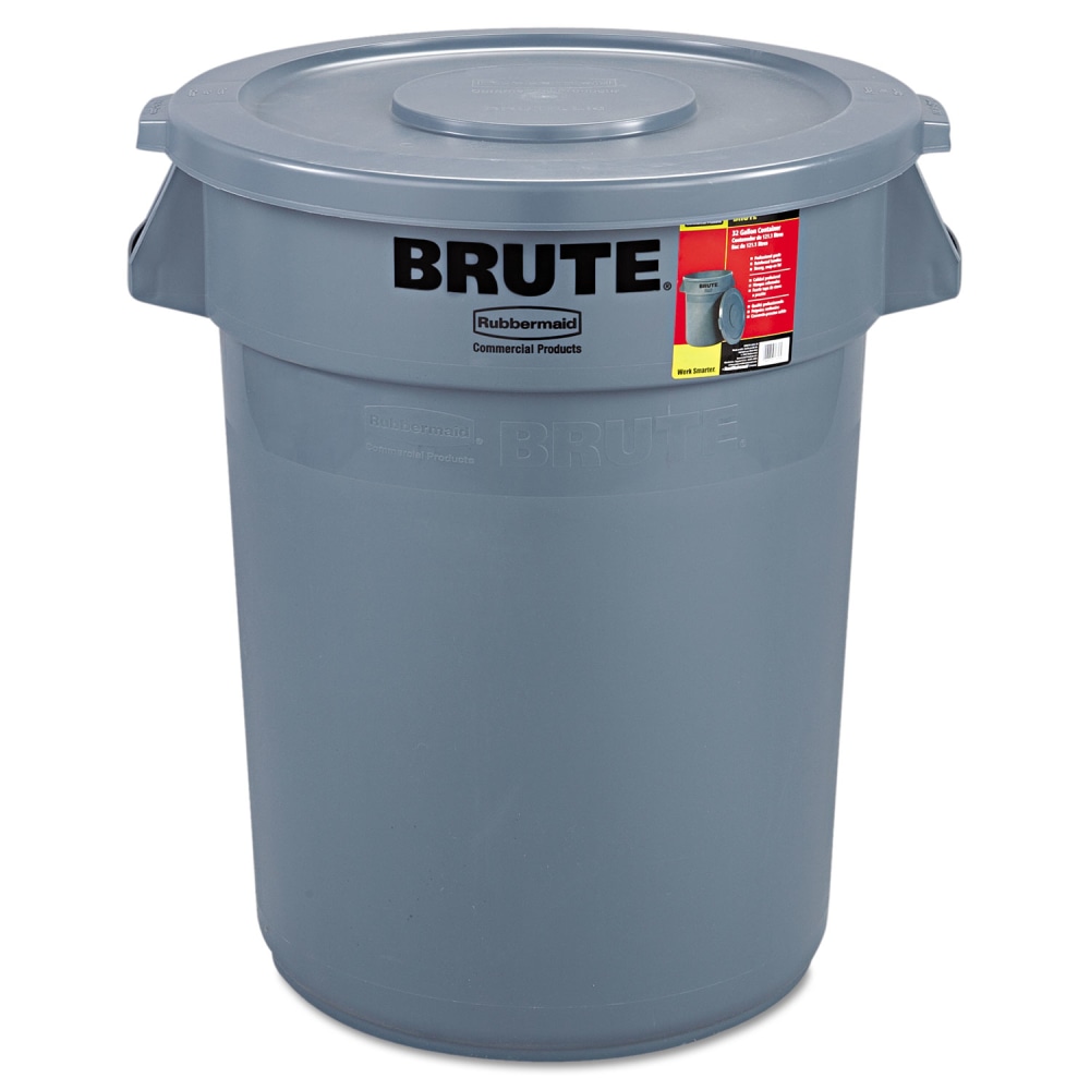 Rubbermaid® Commercial Brute Container with Lid, 32 gal,