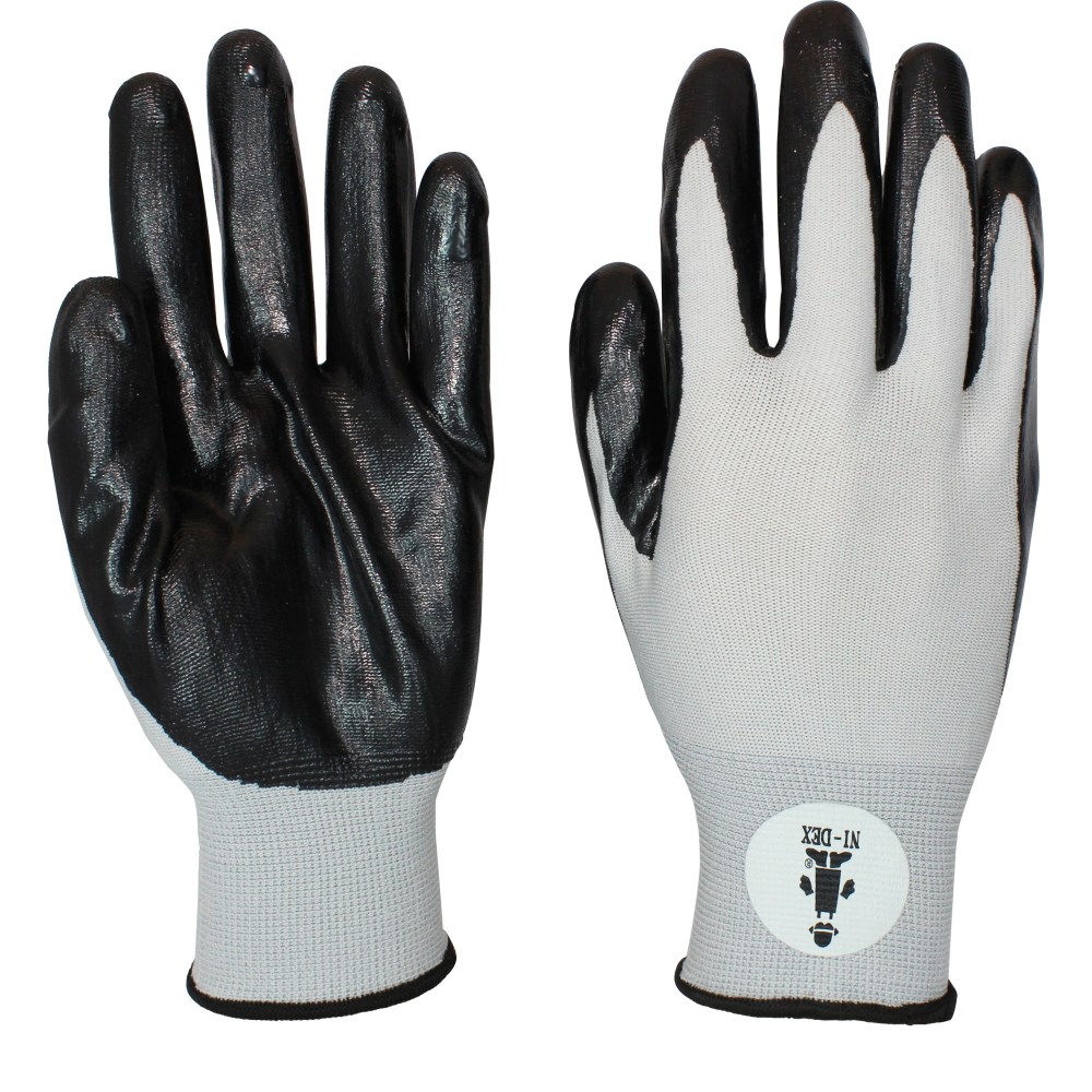 Safety Zone Black/Gray Coated Knit Gloves - Nitrile